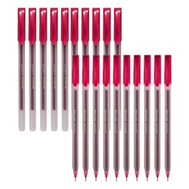 SAINO Softek Ballpoint Pens, PINK, Fine Point (0.7mm), Pack of 20, Fine Writing Ball Pens, Comfort Grip, Perfect for School Office Home Business Use