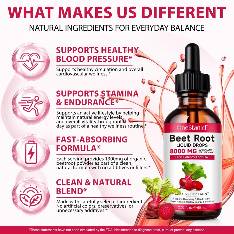 Beetroot Drops, Beetroot Nutrient Solution 8000 mg, for Endurance Support
