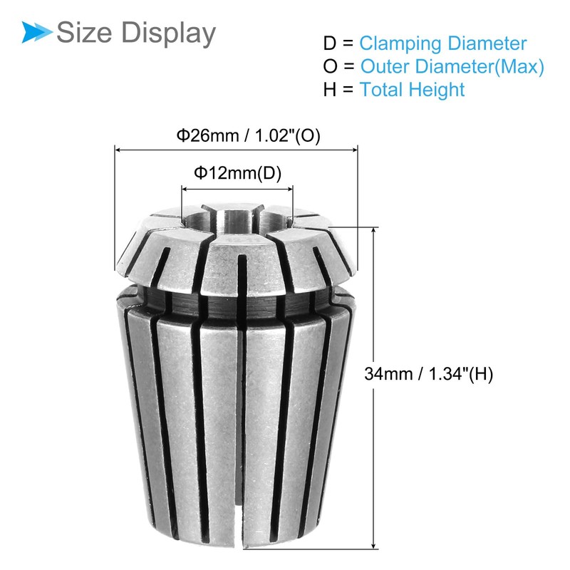 CoCud Spring Collet Chuck, ER-25 Spring Collet 12mm Clamping Diameter,