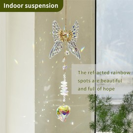 Butterfly Shaped Crystal Angel, Heart-Shaped Crystal Diamond Mirror, Suitable for Decorating Room Windows, Living Rooms, Giving, Giving to Loved Ones, Anniversaries(Selfle Love)