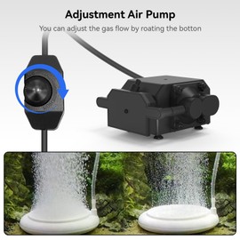 Yekavo Aquarium Air Pump,Large Hydroponic Air Pump with 5 Check-Value and Air Stone, Aquarium Bubbler Air Pump for Fish Tank Aquariums Hydroponic Systems Pond Aeration 30L/min（475 GPH）
