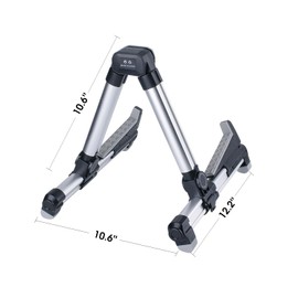 ENO MUSIC Guitar Stand Alumium Alloy A-Frame Universal Folding Acoustic Guitar Stand, Suitable for Electric Guitars, Bass Guitars (Guitar-Silver)