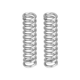 QUARKZMAN Pack of 2 Compression Springs, Stainless Steel Coil Springs, 1 mm Wire Dia. x 6 mm Outer Dia. x 25 mm Length Extension Spring Ballpoint Pen Compression Springs for Workshop, Home Repairs,