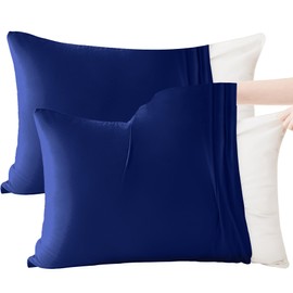 AYO 2-Piece Pillow Case, Pillow Cover, 3D Stretch, T-shirt, Stretchable Pillowcase, Envelope Type, Stylish, All Season, Super Absorbent and Quick Drying, Breathable, Antibacterial, Odor Resistant,