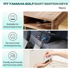 Drive-up Ignition Keys (10 PCS) Fits CLUBCAR EZGO Yamaha Golf carts (Yamaha (10PCS))