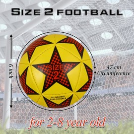 North Hut Size 2 Football Toddler Mini Footballs Soccerball for kids (Size 2, Yellow)
