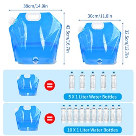 Camping Water Canister Foldable with Tap, 5L Flexible Water Container, Folding Canister, Foldable Water Canister with Tight Lid, Drinking Water Container for Outdoor Travel Hiking Picnics (5L)