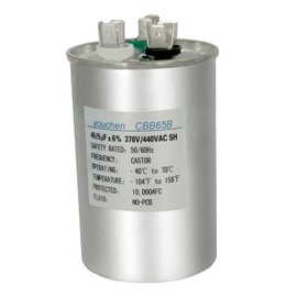 45+5uF 45/5 MFD ±6% 370V AC or 440V AC CBB65 Dual Run Circular Start Capacitor CBB65B Air Conditioner Capacitors for AC Motor Run or Fan Start or Condenser Straight or Heat Pump