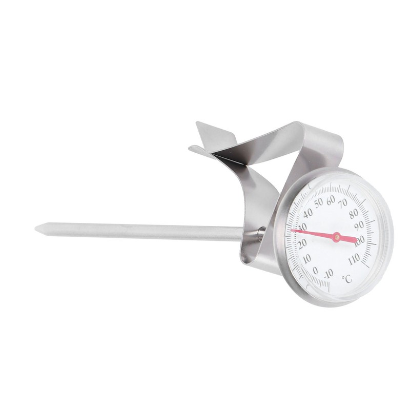 Coffee Thermometer Milk Frothing Dial Pointer Temperature Meter with Hook