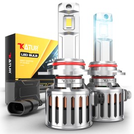 KATUR HIR2 9012 Led Headlight Bulb, 200W 40000LM 6000K White 900% Brightness Super Bright 360 Degree Adjustable Beam Angle 12V 24V HIR2 9012 Headlight Bulb Canbus Error Free Conversion Kit, 2 PCS