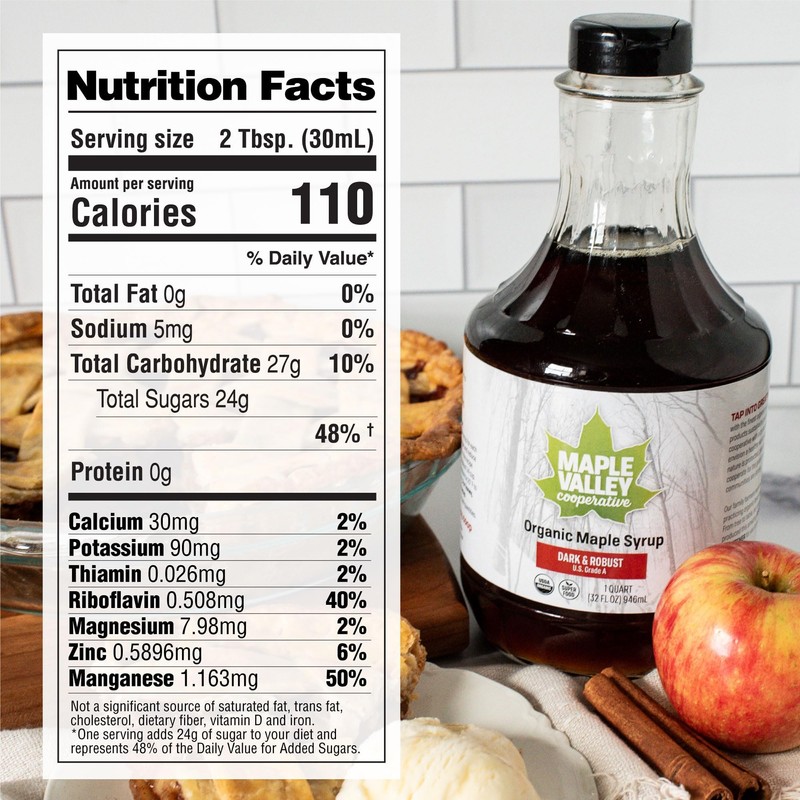 Maple Valley Organic Pure Maple Syrup, Dark & Robust Better