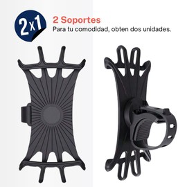 2 Unidades Soporte de teléfono móvil para Bicicleta, Motocicleta, Correa de Goma, Accesorio Compatible con Dispositivos Móviles, Correa de Silicona Universal