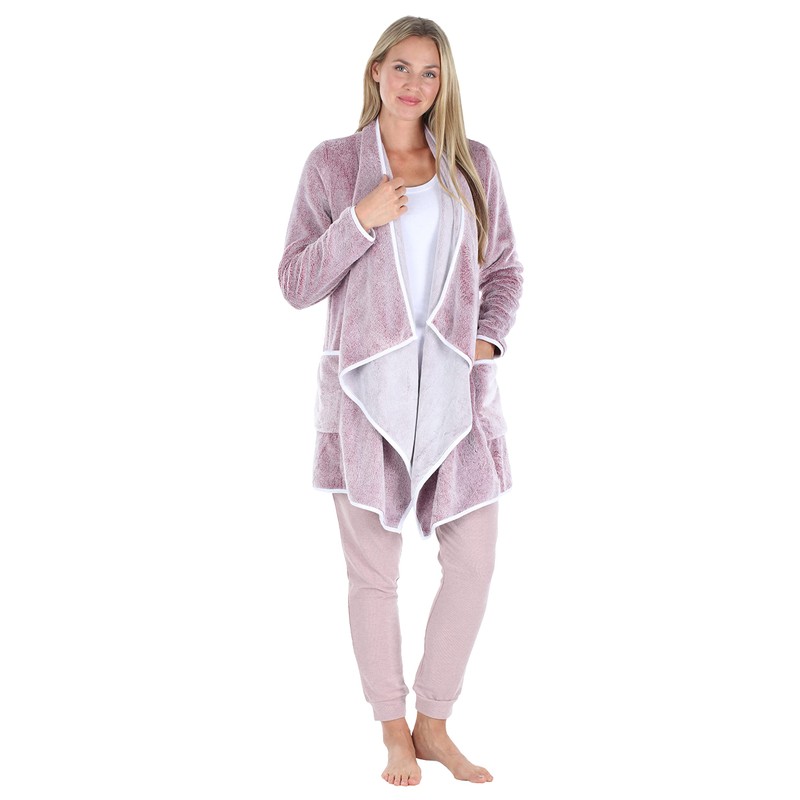 Sleepyheads Pajama Women's Fleece Long Sleeve Wrap Robe Cardigan with