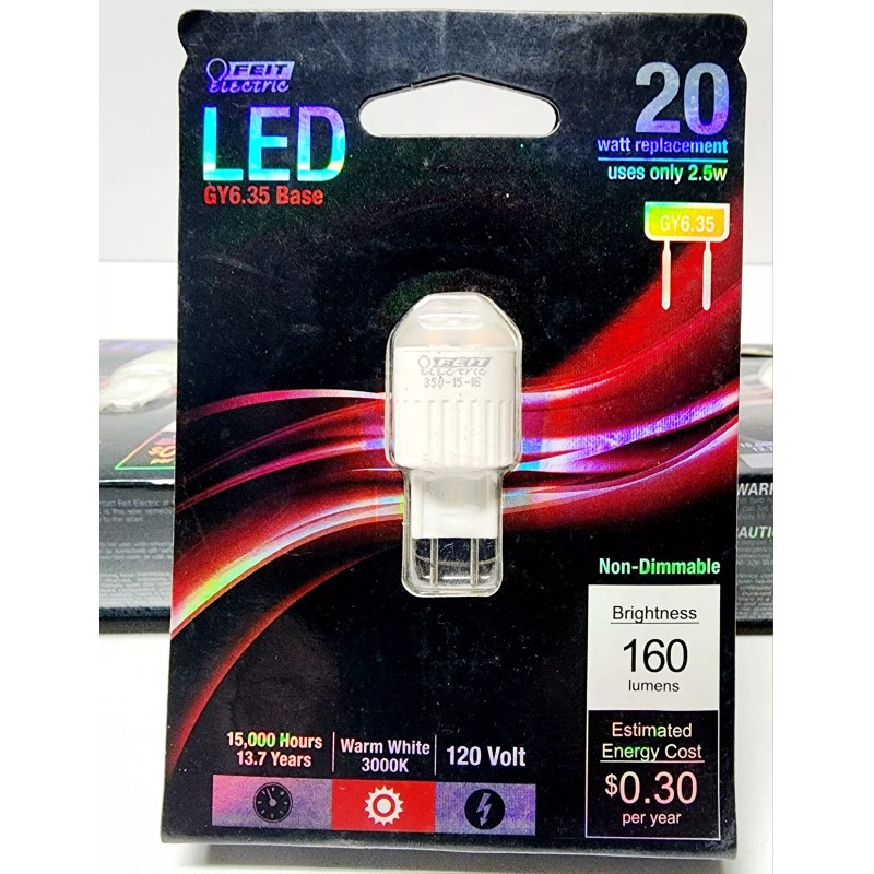 Feit Electric 4 NEW Feit Electric GY6.35/LED 120V 2.5W 3000K