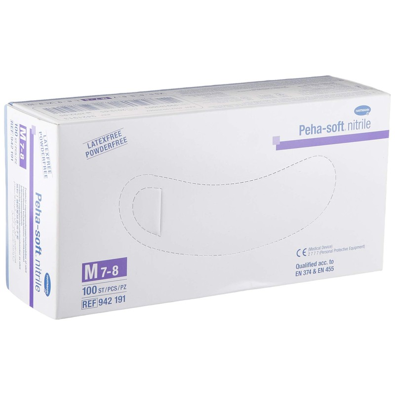 Peha Soft Nitrile Unt.handsch.pulverfr. Non-Sterile M Pack of 100