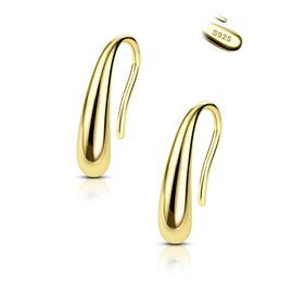 COCHARM 14K Gold Plated Drop Earrings 925 Sterling Silver Huggie Hoop Earrings 20g Hoop Earrings Drop Earrings for Women