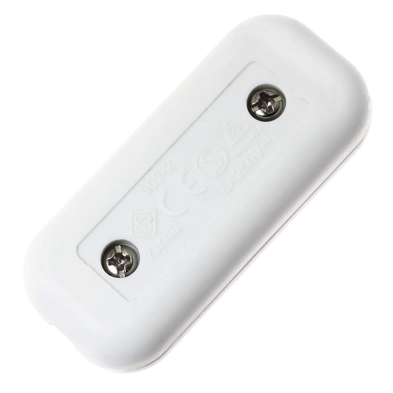 E-outstanding Inline Cord Switch On/Off White Button Feed Cord Switch