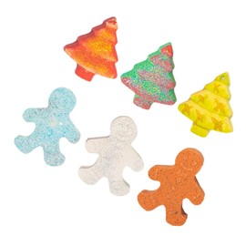 ORFOFE 6pcs Christmas Gingerbread Man Bath Salt Balls Aromatherapy Bathing for Portable Travel Friendly Bubble Bath for All Ages