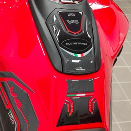 Resin Bike Motorcycle 3D Stickers Compatible with Ducati Multistrada V4 1100 2021. Tank Protector Protection from Impact and Scratches. Resin Stickers - Made in Italy