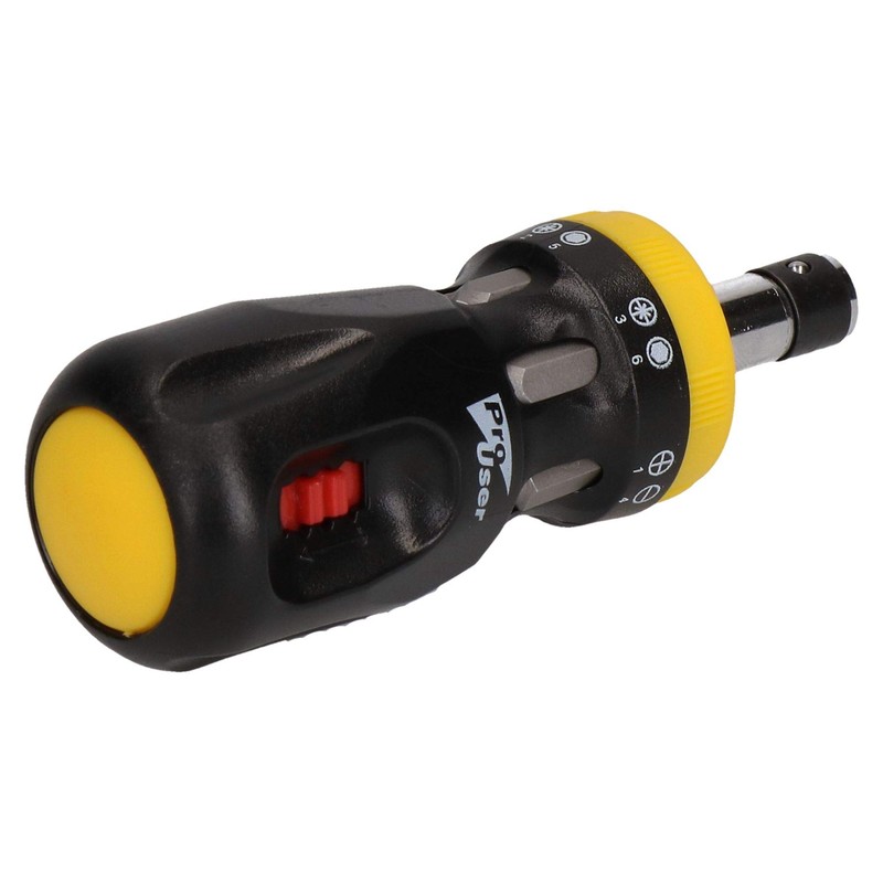 Stubby Ratchet Screwdriver 12 Bits in 1 Phillips Flat Pozi