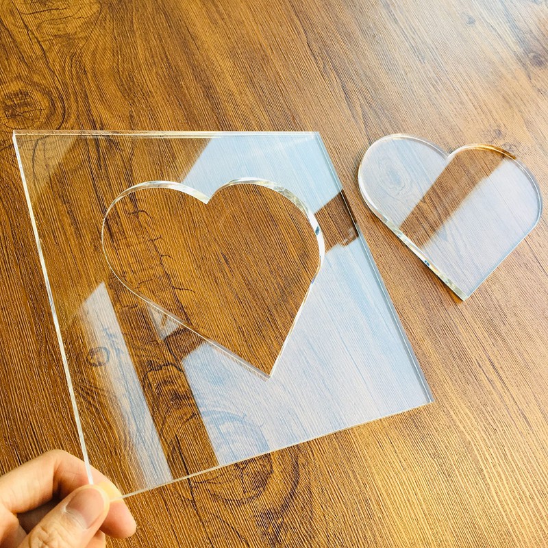 Heart Template, Clear Acrylic Template, Woodworking Router Template