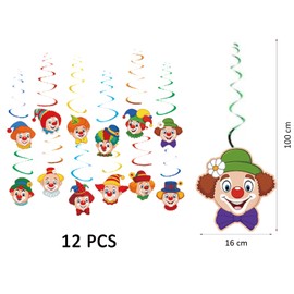 TAOYAOYAO Clown Garland Carnival Decoration Fancy Dress Garlands Fancy Dress Decoration Streamers Colourful Window Pictures Fancy Dress Decoration Clown Decoration Fancy Dress Party Carnival Party
