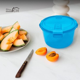Juego de 3 Contenedores Tuppers Herméticos 600ml 1250ml 2250ml Ideales Para Microondas Alta Durabilidad Color Azul Aptos para microondas Hermético Resistente
