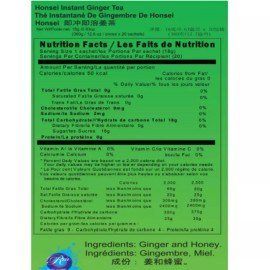 Honsei Instant Ginger Honey Tea, 18 g/0.63 oz., 20 Sachets Each Box - 3 PACK