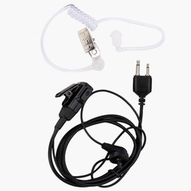 Asixxsix Manos Libres PTT Cancelación de Ruido encubierta 2 Pines Auricular de Radio bidireccional, Auriculares de Radio, Dispositivo de Radio Comunicación Manos Libres para Modelos ICOM de 2 Pines