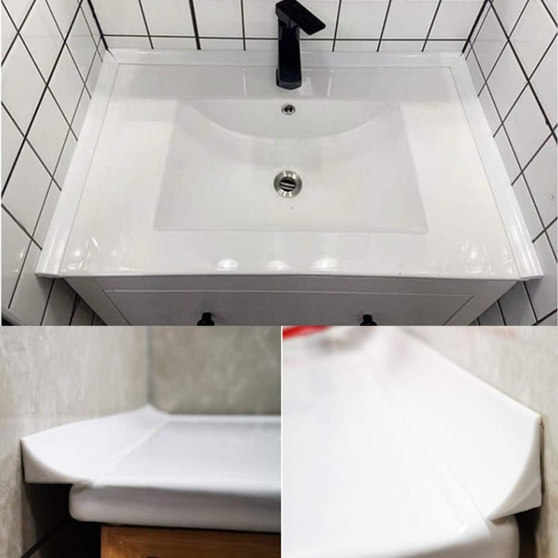 Skimmer Washbasin Gap Guard, L-Shaped, Foldable, Shower Barrier, Water Blocking,
