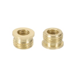 PATIKIL 7mm Lamp Holder Finial Cap Adapters, 2 Pcs Male 1/8 IP (3/8") to Female 1/4-27 Brass Lamp Holder Finial Full Thread Adapter Lamp Finials Connector for Lamps Finials Install