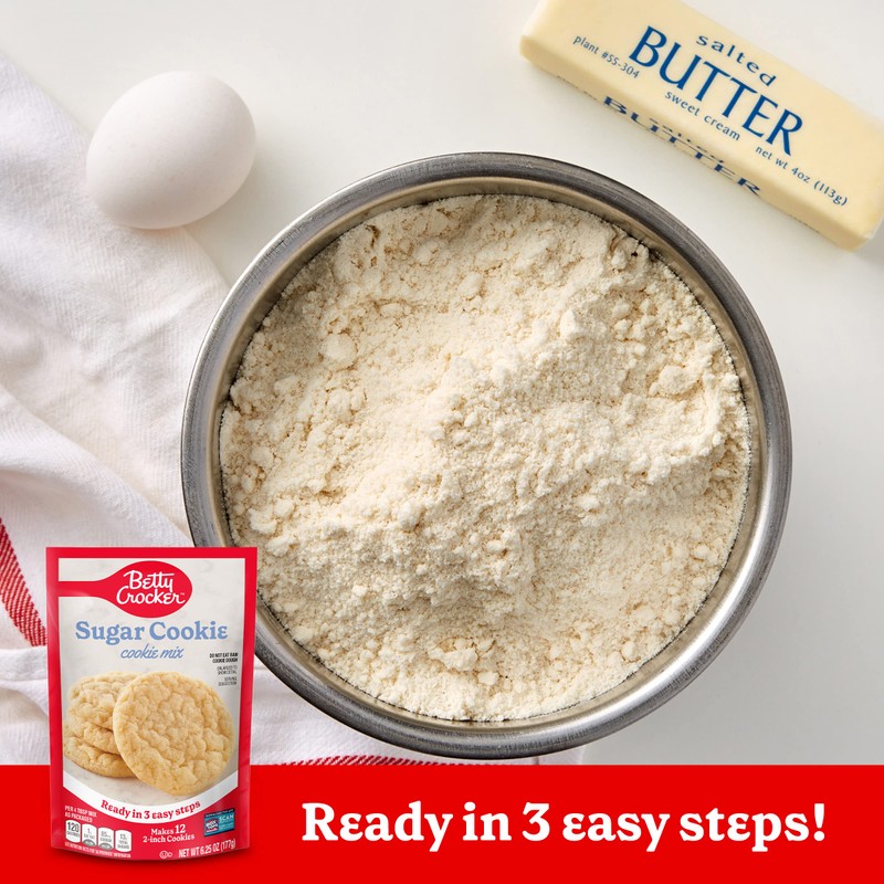 Betty Crocker Sugar Cookie Mix, Makes twelve (12) 2-inch Cookies,