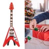 Red Miniature Electric Guitar Replica Wooden Mini Musical Instrument Model