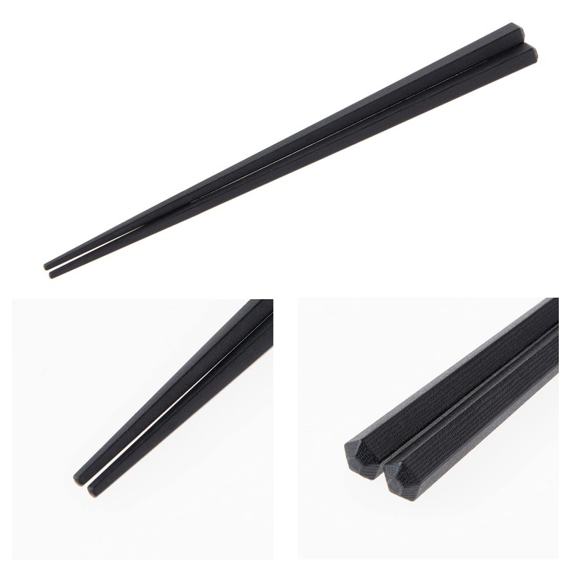 Strix Design NH-08 Pentagonal Resin Chopsticks Black 8.3 inches (21