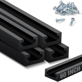 Zonon 4 Pack 60 Inch C Channel T Track for Woodworking with Screws Aluminum Double Cut Profile Universal with Predrilled Mounting Holes Woodworking Tools for Drill Press Table, Router Table