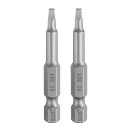 HARFINGTON 2pcs Square Screwdriver Bit SQ1 1/4" Hex Shank 50mm/2" Length Magnetic 4 Point Hex Bits S2 Steel Industrial Grade Electric Screw Driver Bit 5mm Rod