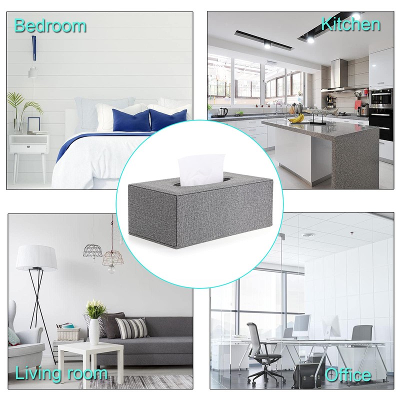 BTSKY Linen Household Office Rectangular Tissue Paper Holder Tissue Box