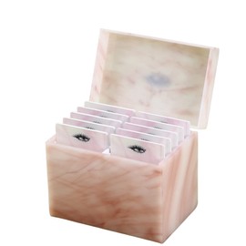 LIXIMMAZN 10 Layers Acrylic Eyelash Storage Box, Makeup Eyelashes Extension Close-Packed Display with 10 Pallets, Grafting False Eyelashes Glue Pallet Holder Display Organizer (Marble Pink)
