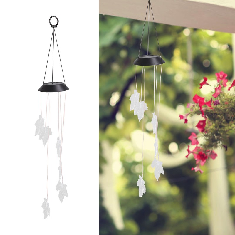 Solar Wind Chimes Maple Leaf LED Mobile Wind Chimes Lights