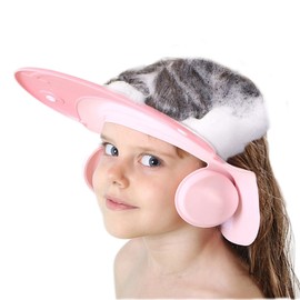 Champú para gorro de ducha de bebé, evita que el agua entre en los ojos y las orejas, Rosado, 10inch