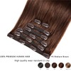 Human Hair Clip In Extensions,70g 7pcs Silky Straight Brown Human