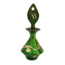 Sharvgun Islamic Brass Surmadani Antique Bottle Hand Pot Women Eyeliner Kajal Holder Heart Shape Case Vintage Wedding Party with Surma-2.5 Inch