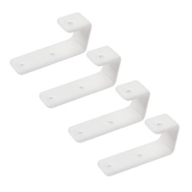 MDPLY 4 Pack Bunk Bed Ladder Hook, Inside 1" Kids Bunk Bed Replacement Hardware, White PVC Metal Loft Bed Ladder Hooks, Camper/Rv Bunk Ladder J Brackets with 2 Size Screws (4 Pcak, White)