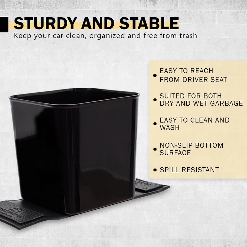 HAUSSIMPLE Car Trash Can 1.4 Gallon with Stability Flap &