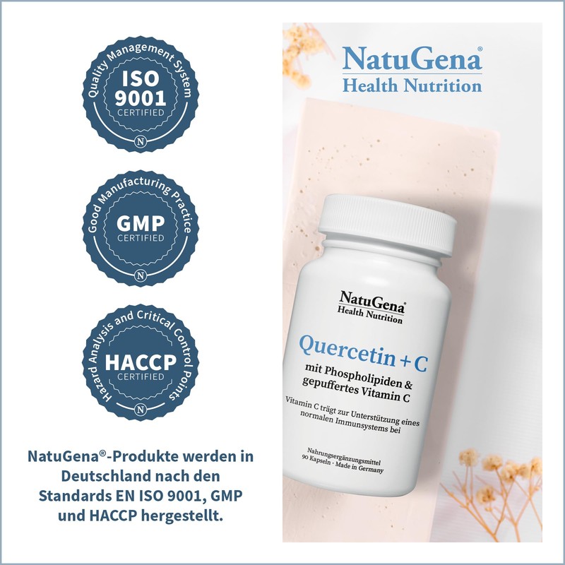 NautuGena Quercitin + C/Phospholipide & gepuffertes Vitamin C/plus Magnesium und
