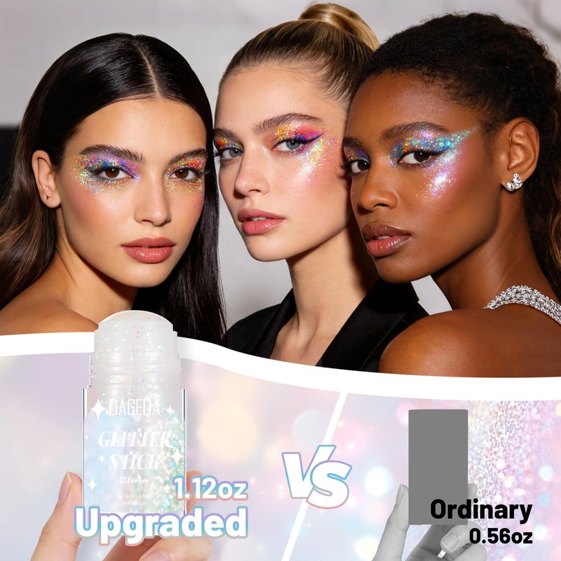 Dark Purple Body Glitter Stick,Sparkly Hair Face Glitter Makeup