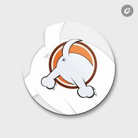 Unbranded Funny Dog Back Sign Animal | 4'' X 4'' Round Decorative Magnet