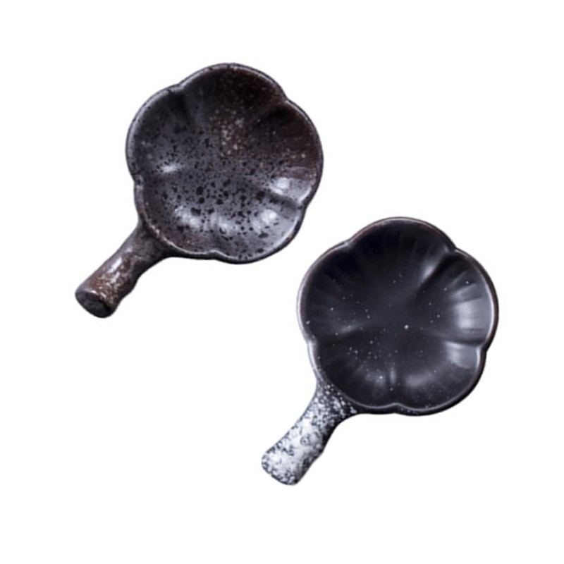 Cabilock 2pcs Ceramic Chopstick Rest Rack Holder with Saucer Convenient