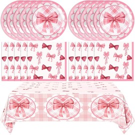 Party Tableware Set, Birthday Decoration Set, Party Tableware Children's Birthday Decoration, Birthday Decoration Set, Party Decoration Tableware Party Supplies Set (Pink)