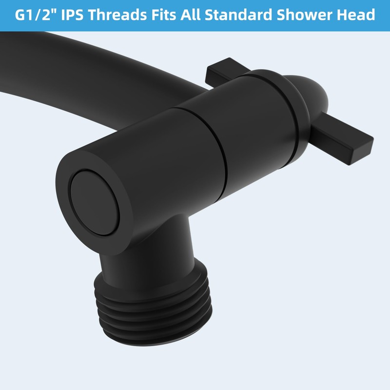 Hibbent All Metal 10'' Shower Head Extension Arm, Brass Flexible